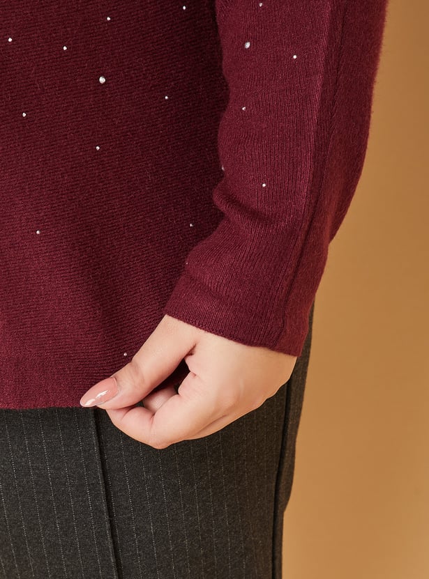 Women Embellished Sweater