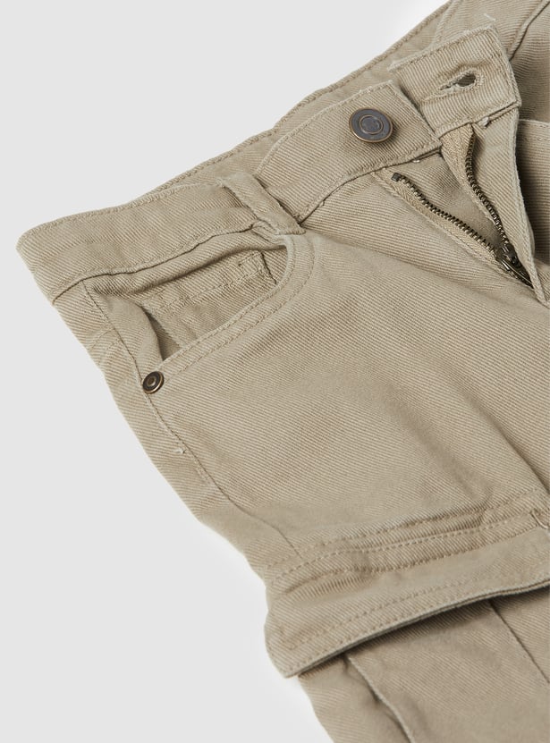 Boys Solid Cargo Trousers