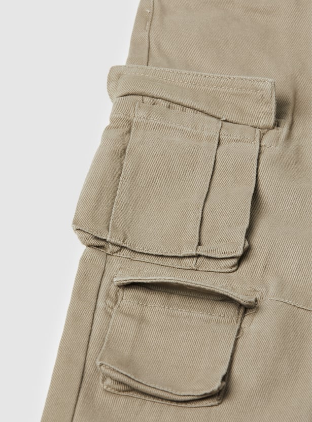 Boys Solid Cargo Trousers