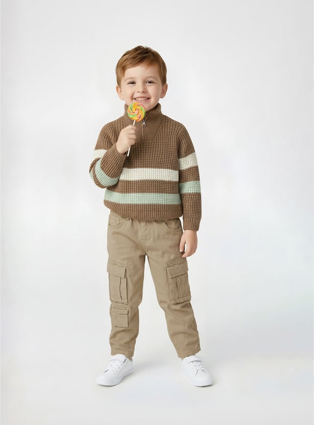 Boys Solid Cargo Trousers