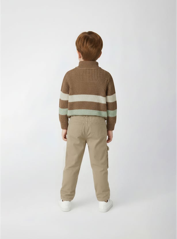 Boys Solid Cargo Trousers