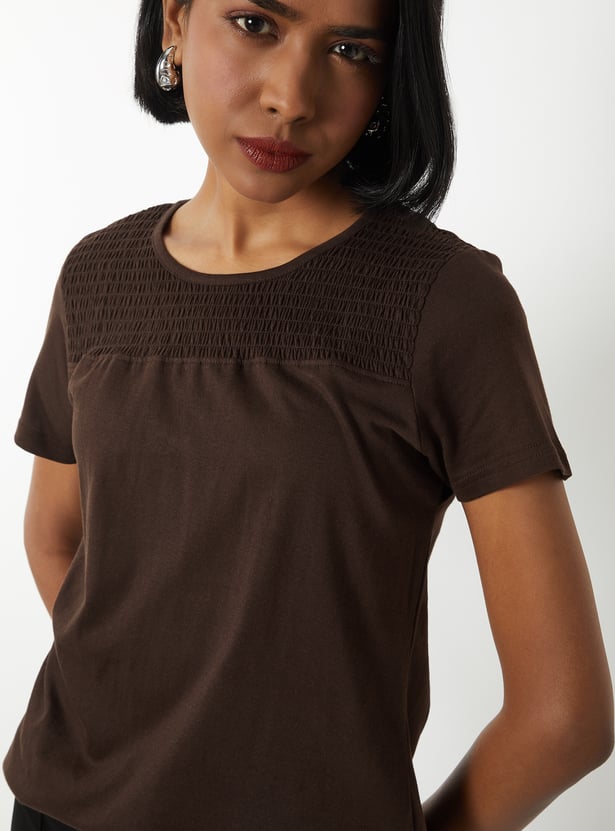 Women Smocked T-shirt