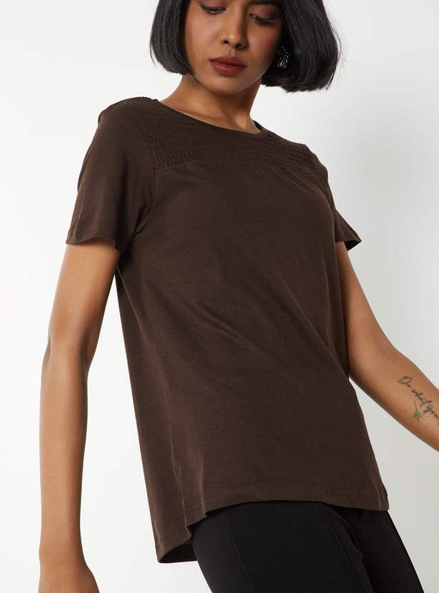 Women Smocked T-shirt