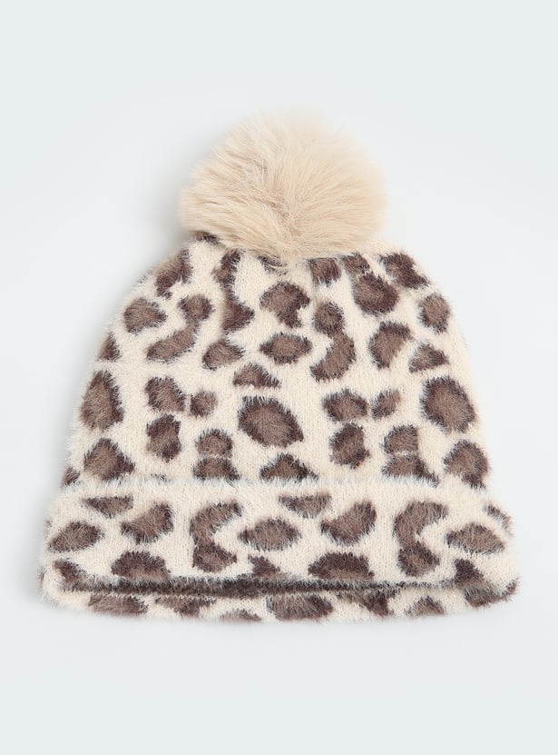 Girls Knit Animal Pattern Beanie