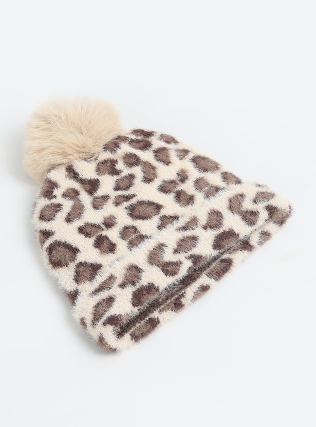 Girls Knit Animal Pattern Beanie