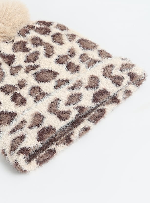 Girls Knit Animal Pattern Beanie
