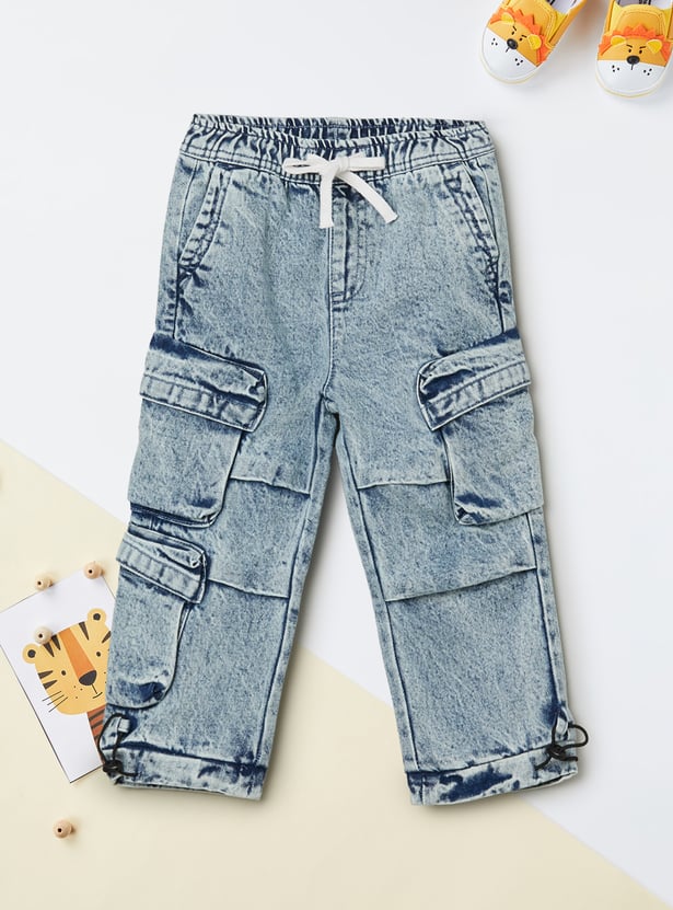 Boys Washed Cargo Jeans