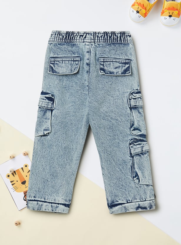 Boys Washed Cargo Jeans