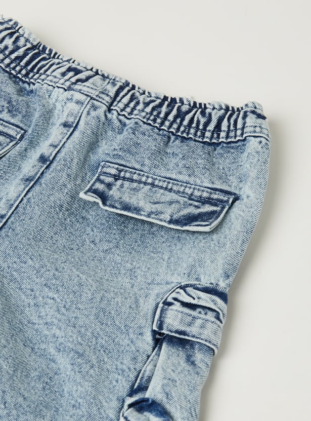 Boys Washed Cargo Jeans