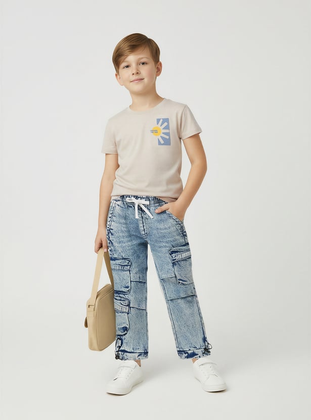 Boys Washed Cargo Jeans