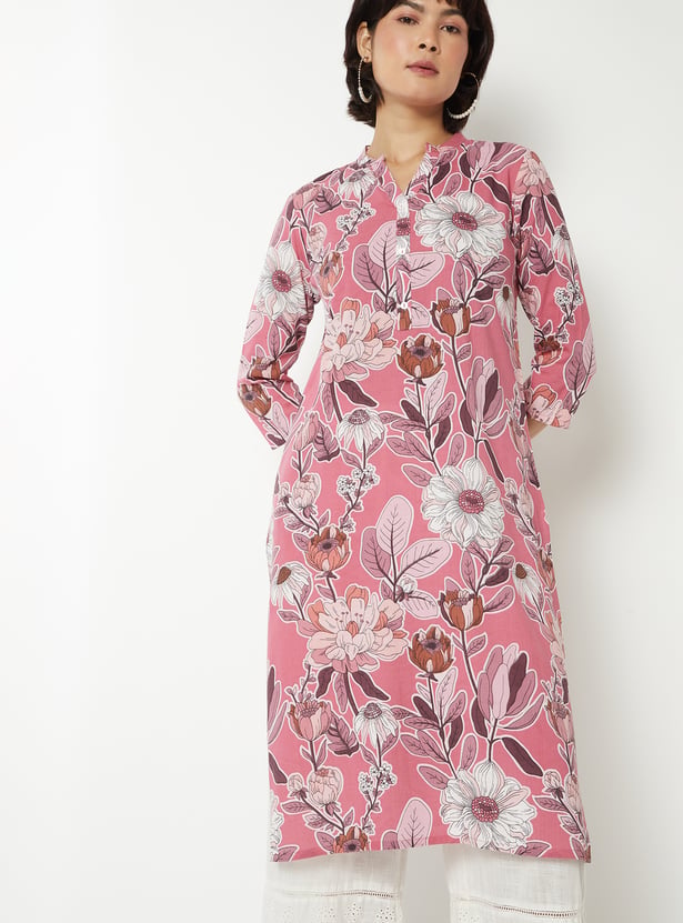 Women Floral Print Straight Kurta