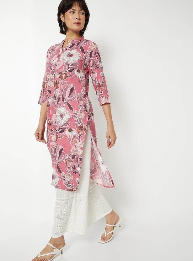Women Floral Print Straight Kurta