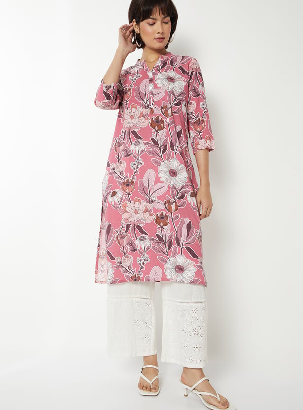 Women Floral Print Straight Kurta