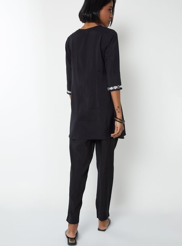 Women Embroidered A-line Kurta Set