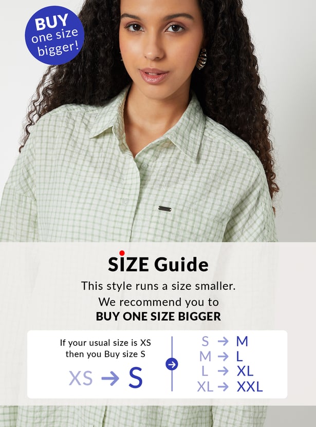 Women Checked Oversized Shirt