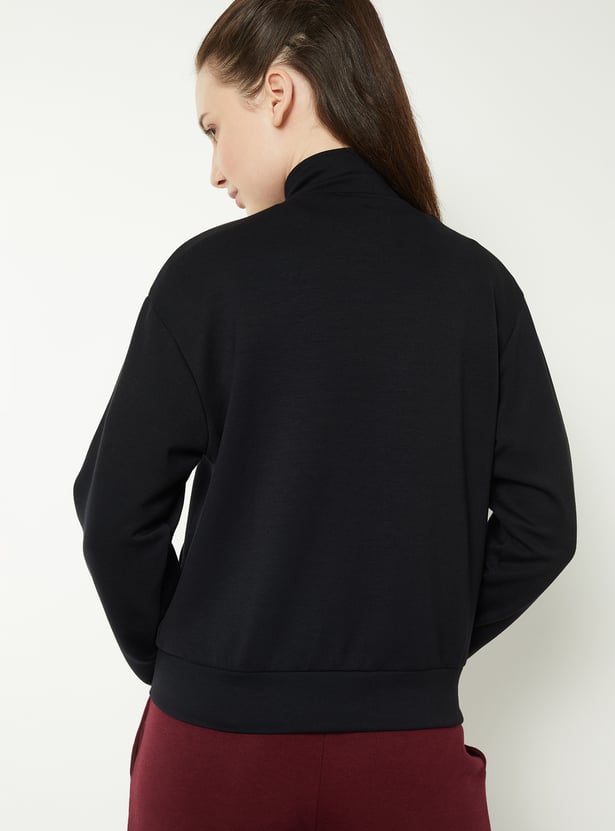 Women Boxy Fit Sold Sports Jacket