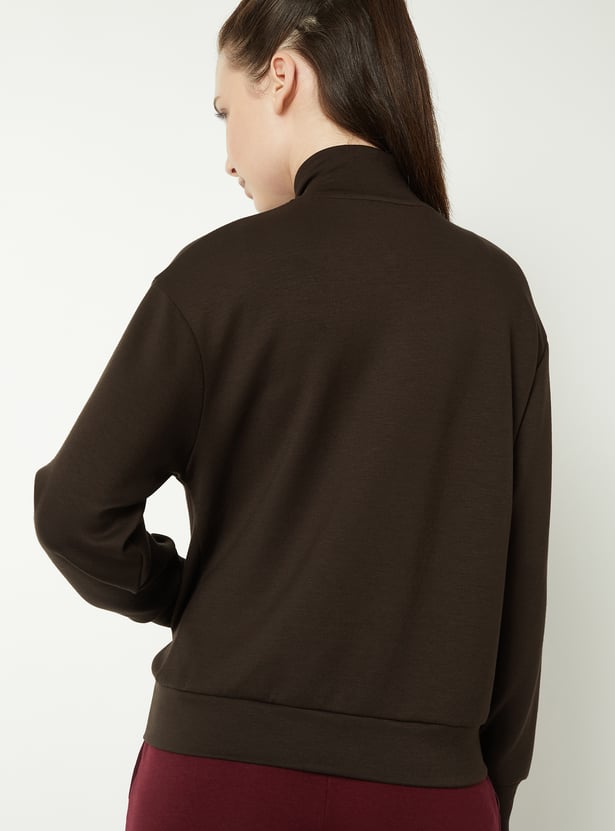 Women Boxy Fit Sold Sports Jacket