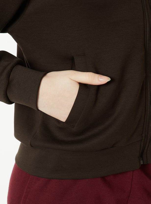 Women Boxy Fit Sold Sports Jacket