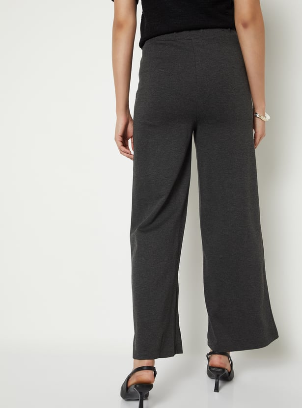 Women Wide Leg Belted Trousers