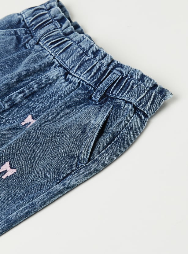 Girls Embroidered Slim Fit Jeans