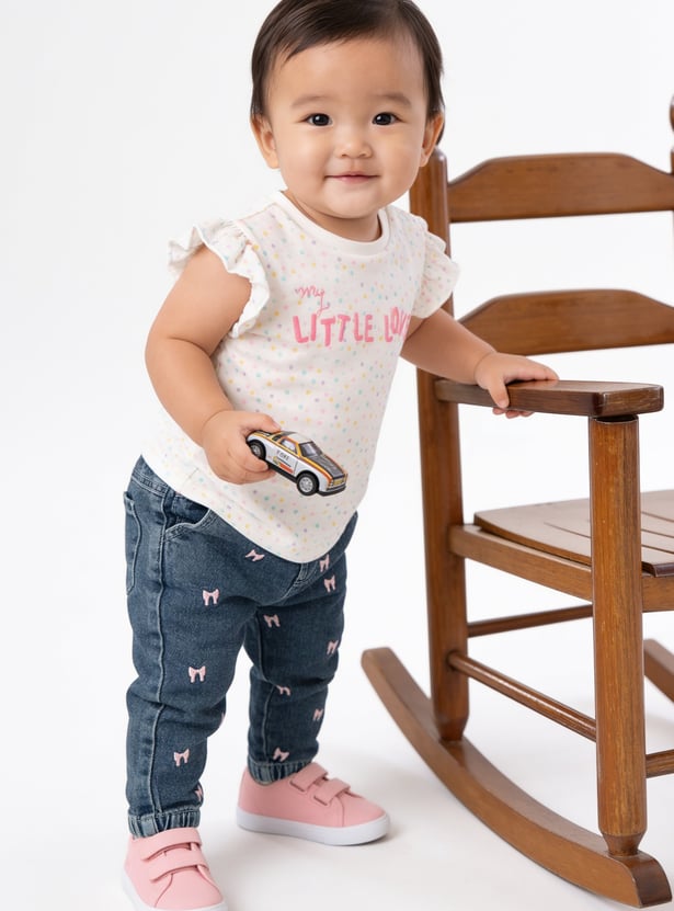 Girls Embroidered Slim Fit Jeans