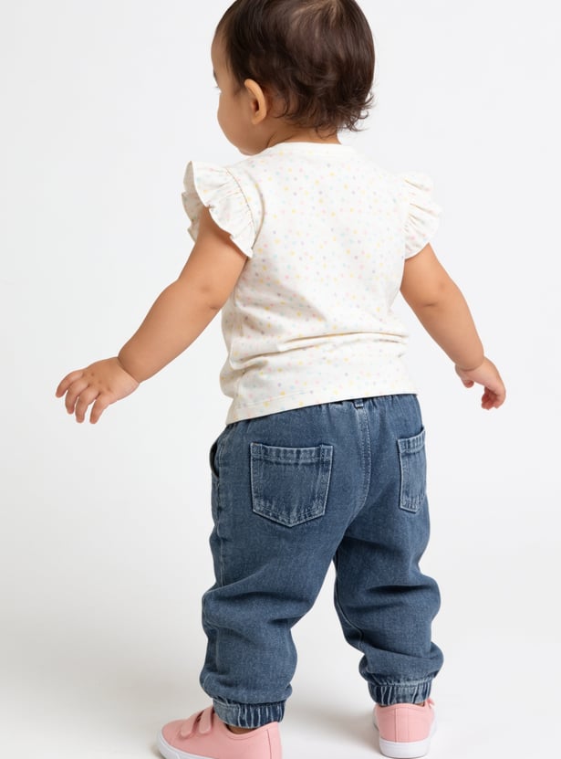 Girls Embroidered Slim Fit Jeans