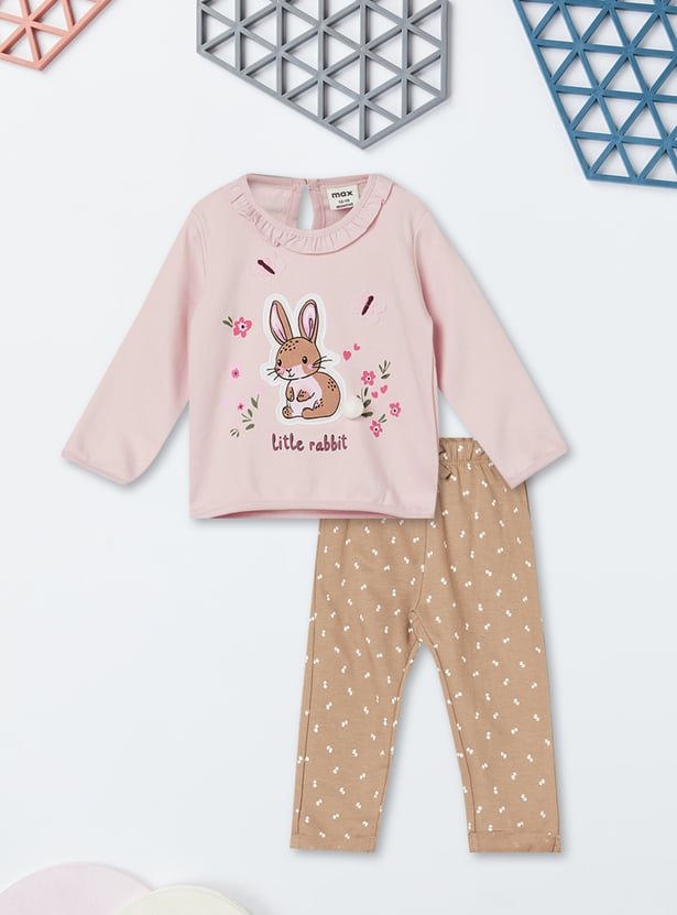 Girls Printed Leggings Set