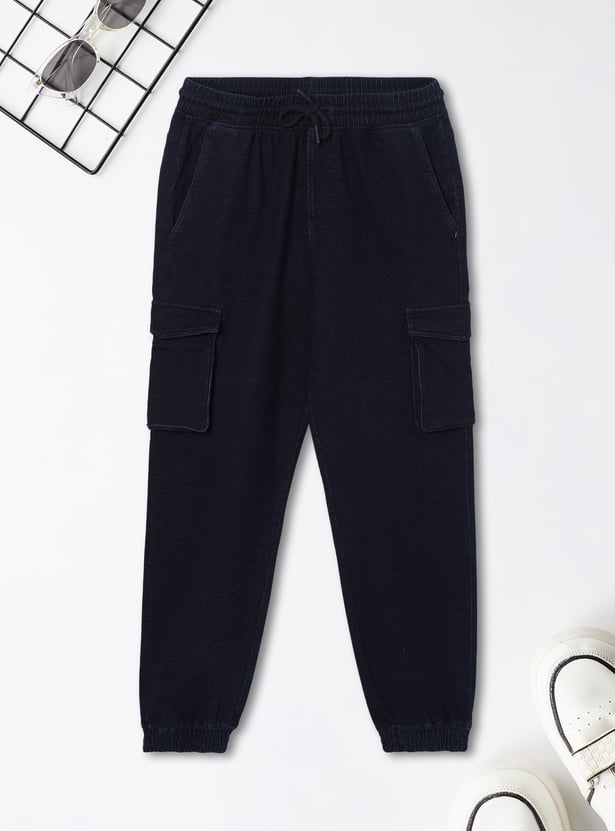Boys Solid Cargo Joggers