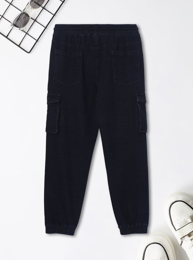 Boys Solid Cargo Joggers