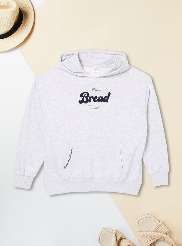 Girls Printed Hooded Sweatshirt