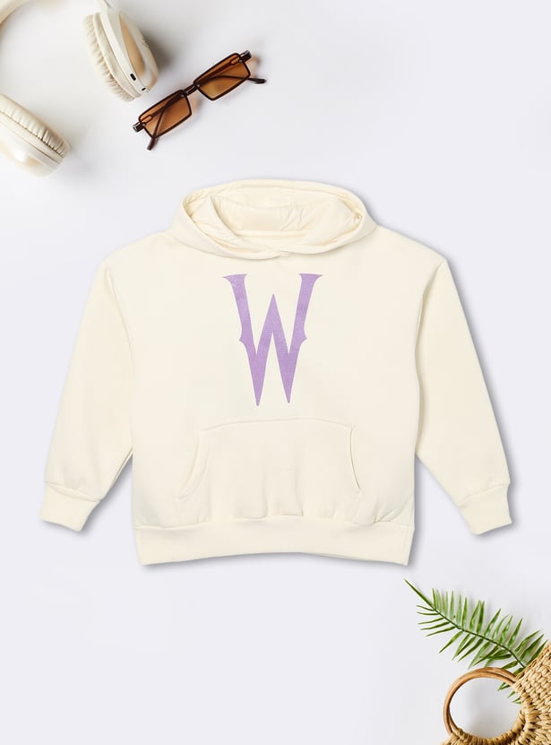 Girls Wednesday Printed Hooded Sweatshirt