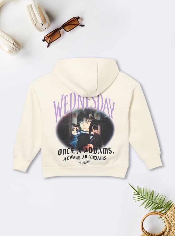 Girls Wednesday Printed Hooded Sweatshirt