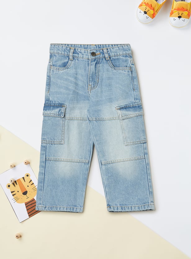 Boys Washed Cargo Jeans