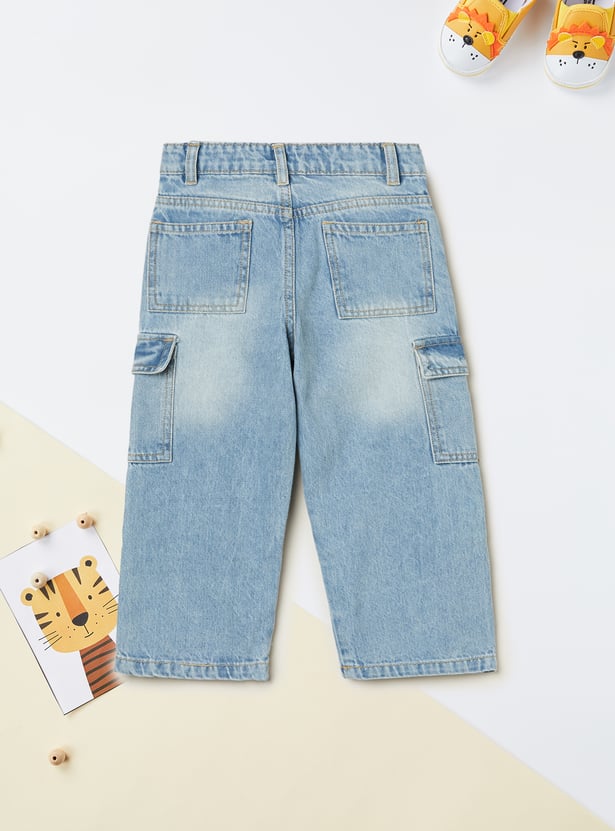 Boys Washed Cargo Jeans