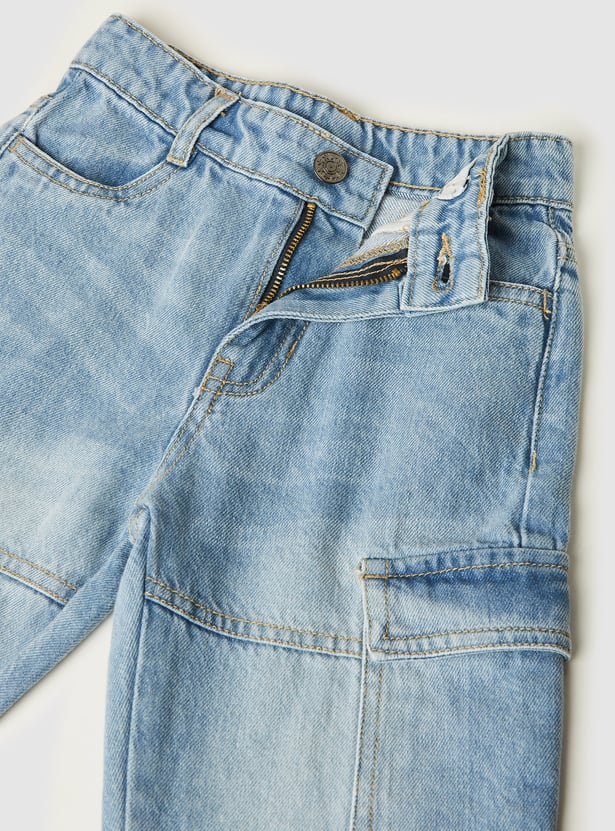 Boys Washed Cargo Jeans