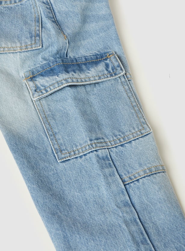 Boys Washed Cargo Jeans