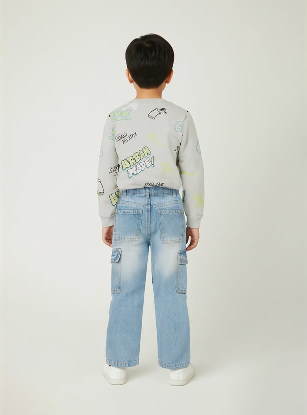 Boys Washed Cargo Jeans