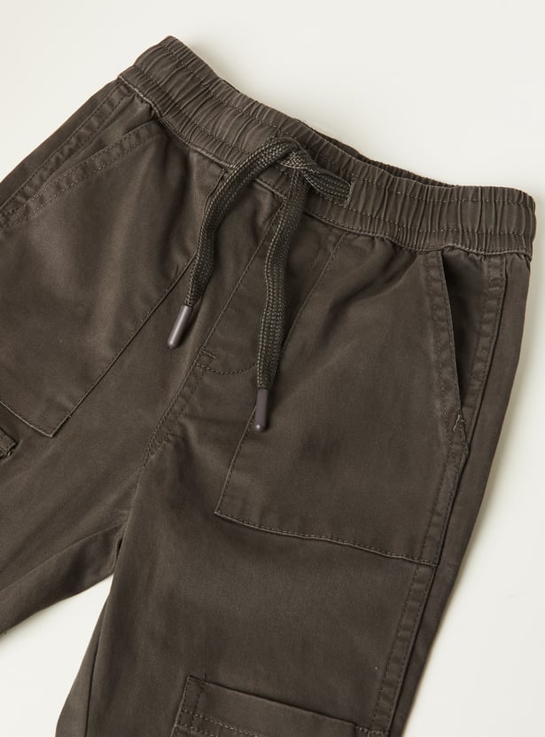 Boys Solid Cargo Joggers