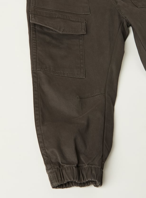 Boys Solid Cargo Joggers
