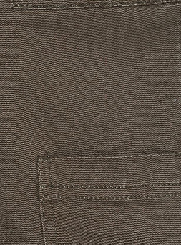 Boys Solid Cargo Joggers