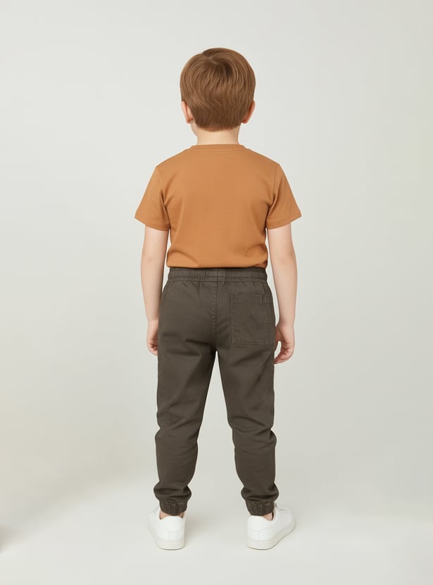 Boys Solid Cargo Joggers