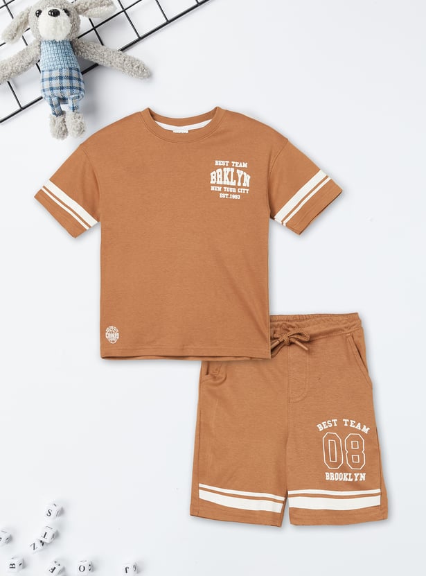 Boys Printed Shorts Set