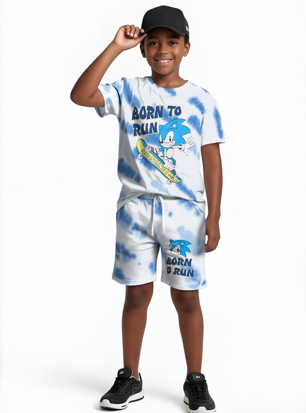 Boys Sonic Printed Shorts Set