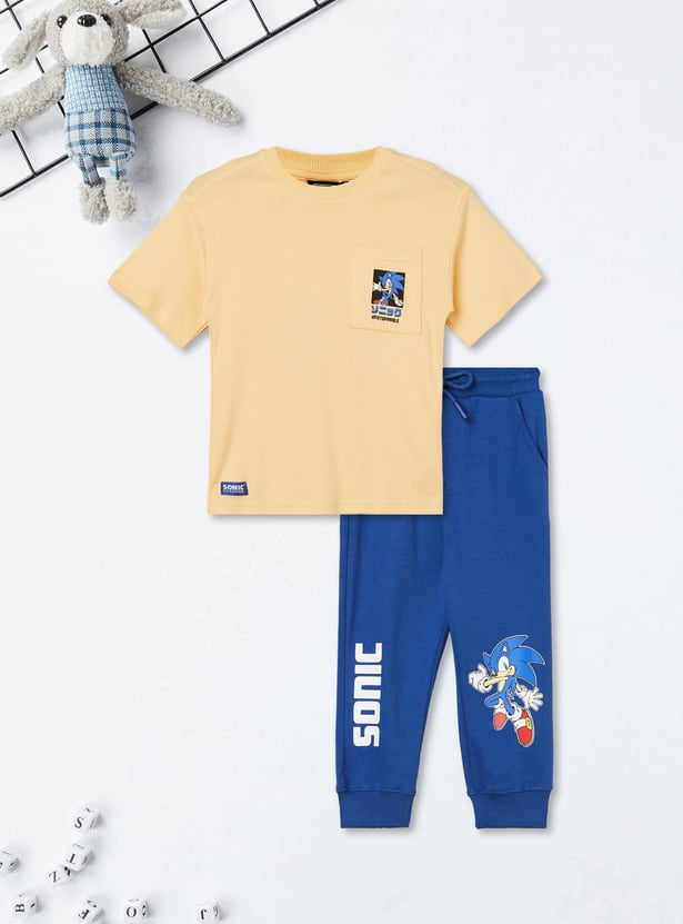 Boys Sonic Print Joggers Set
