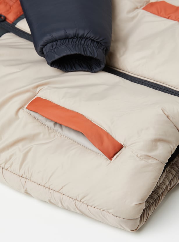 Boys Colourblock Hooded Bomber Jacket