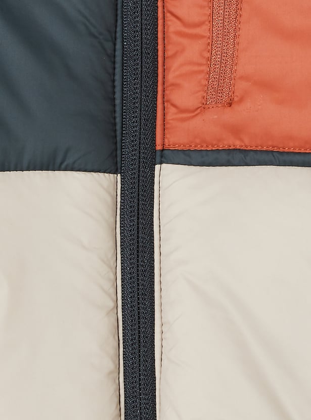 Boys Colourblock Hooded Bomber Jacket