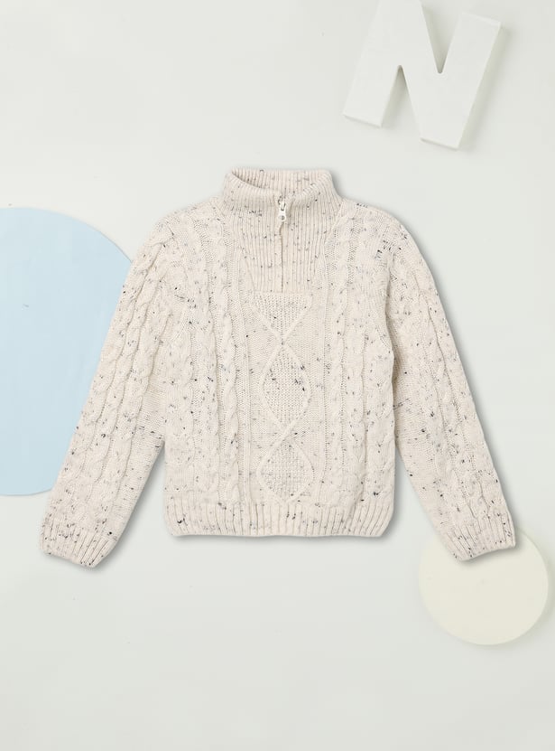 Buy Boys Neppy Cable Knit Sweater Online at just Rs. 899.0