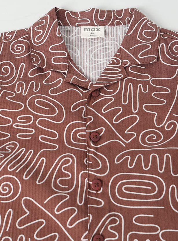 Boys Printed Oversized Resort Shirt