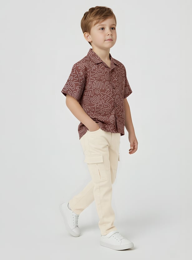 Boys Printed Oversized Resort Shirt