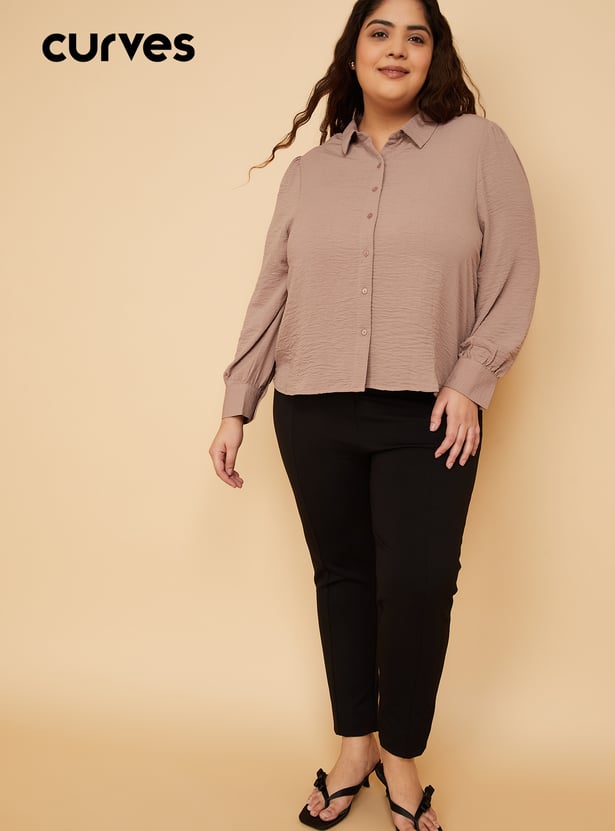 Women Textured Shirt Style Top